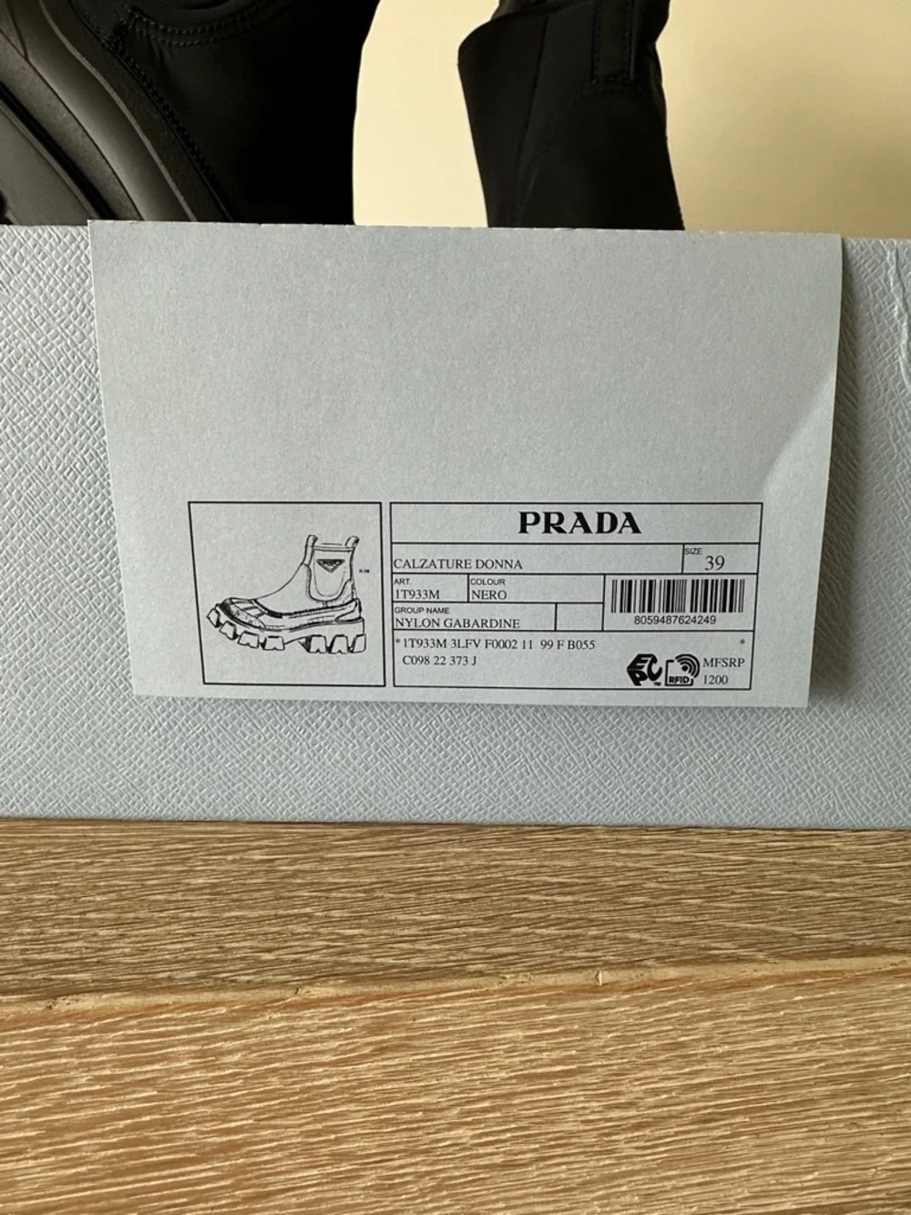 Prada Black Chunky Lug-Sole Chelsea Boots - Picture 3 of 6